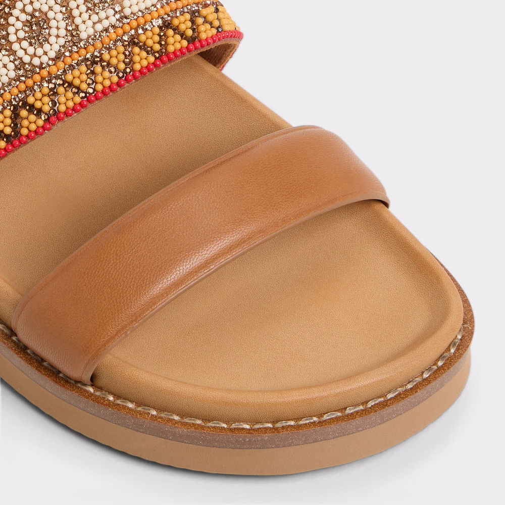 Beachvacay Brown Multi Women's Footbed sandals | ALDO Canada