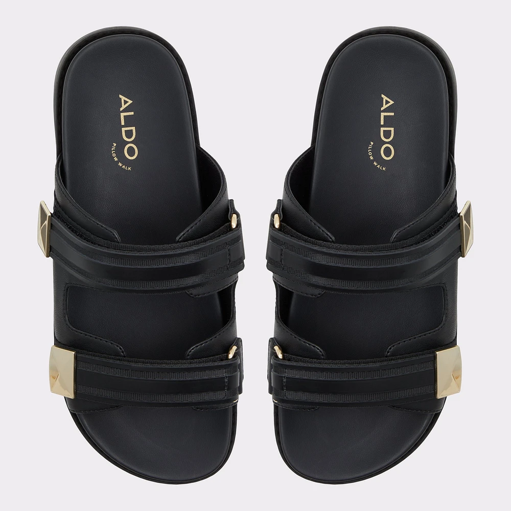 Coralina Black Women's Flat Sandals | ALDO Canada