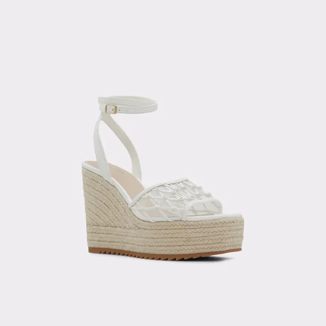 Mama | Aldo Blush Pink Leather Cutout Wood Wedge Sandals