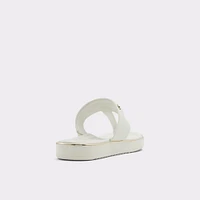 Deverena White/Bone Women's Flat Sandals | ALDO Canada
