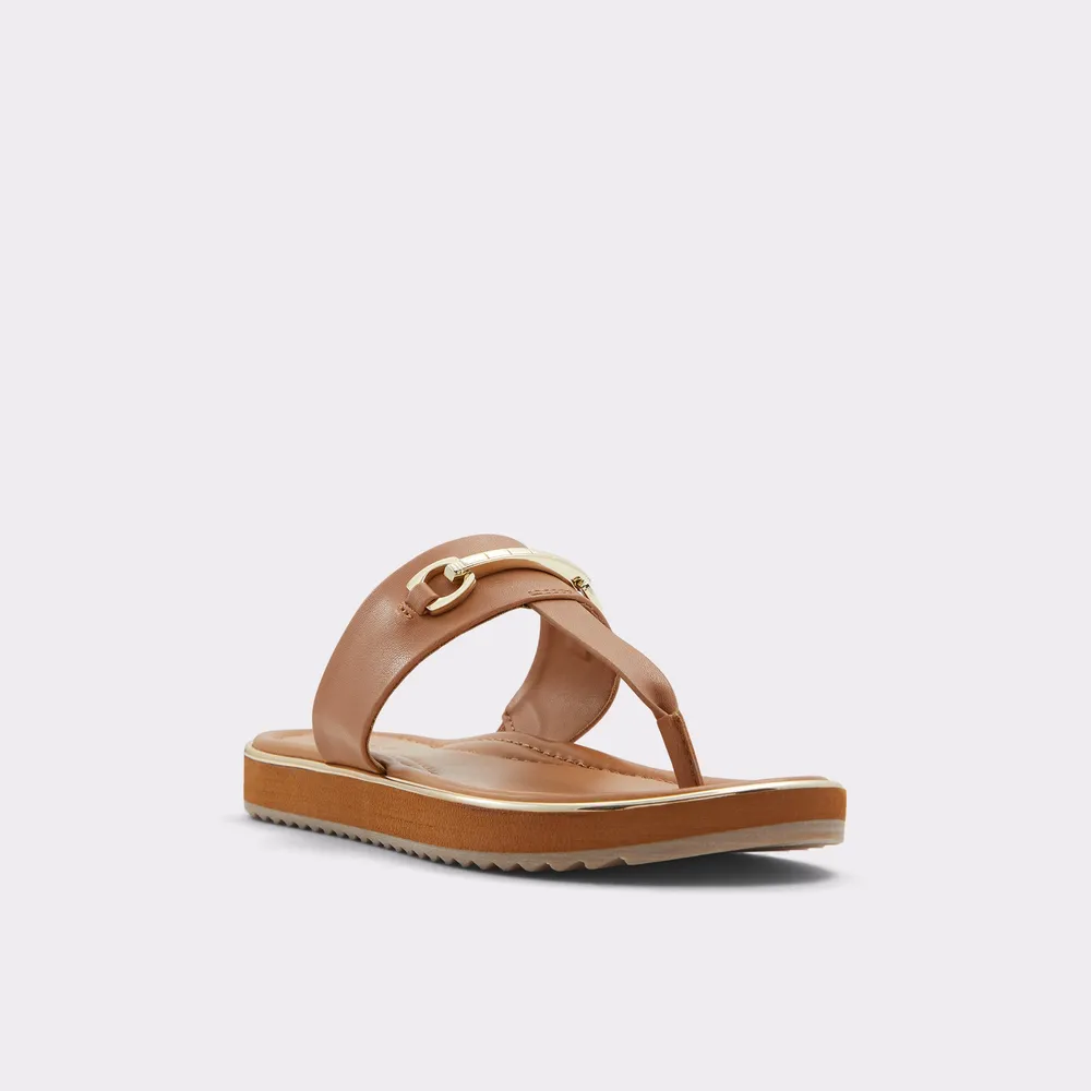 Deverena Dark Beige Women's Flat Sandals | ALDO US