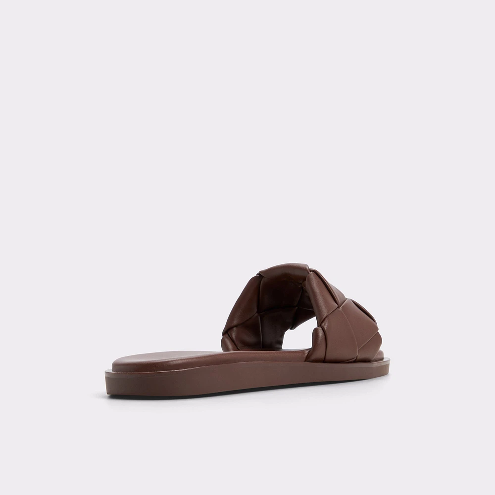 Esterelle Dark Brown Women's Flat Sandals | ALDO Canada