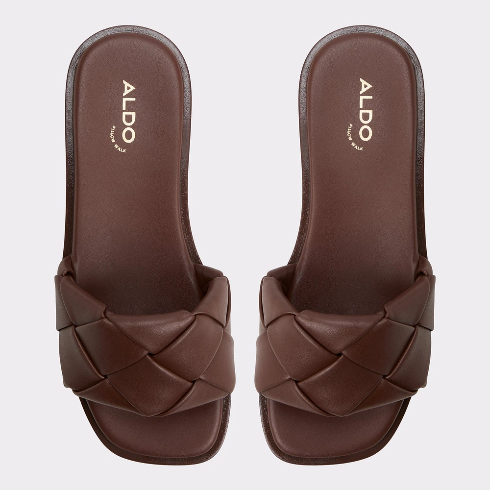 Esterelle Dark Brown Women's Flat Sandals | ALDO Canada