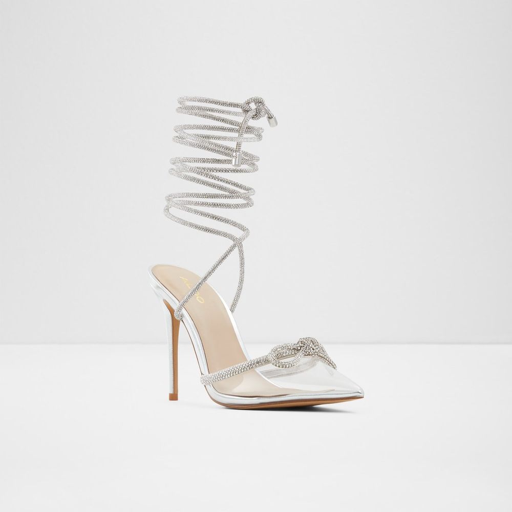 Halalia Silver Women's Strappy Heels | ALDO US