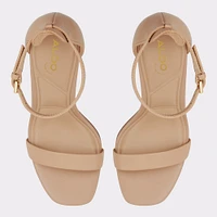 Hazelia Beige Cuir Lustré Femmes Sandale à lanières | ALDO Canada