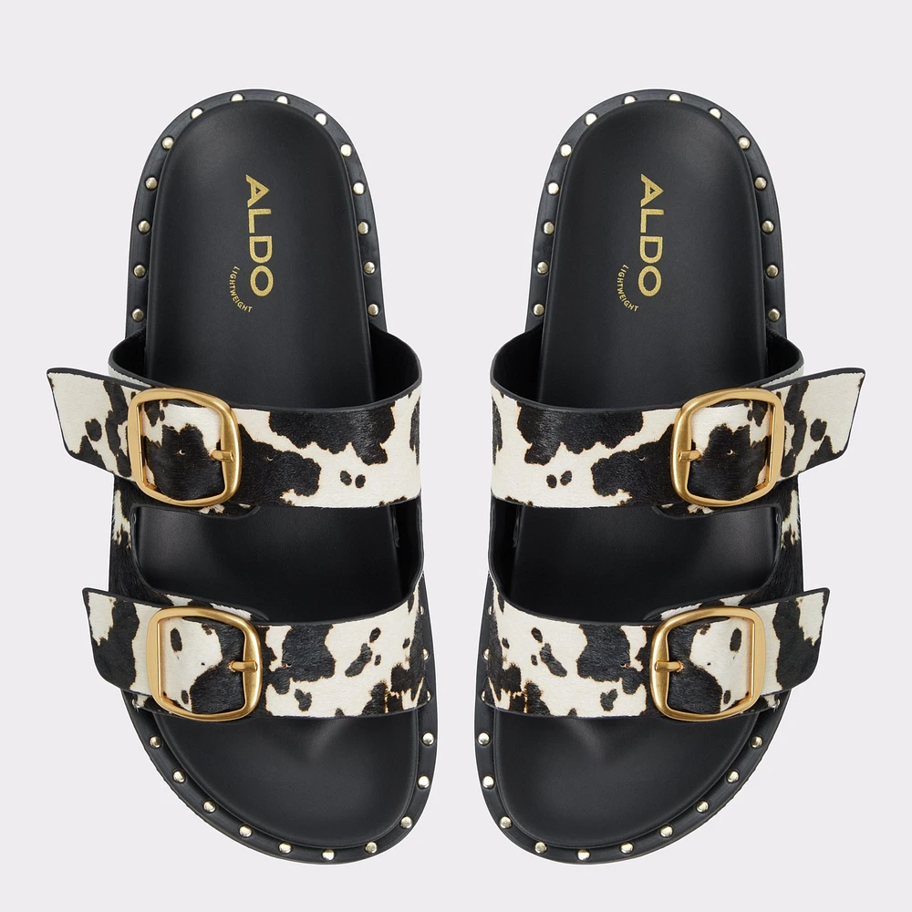 Kravis White/Black Women's Footbed sandals | ALDO Canada