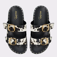 Kravis White/Black Women's Footbed sandals | ALDO Canada