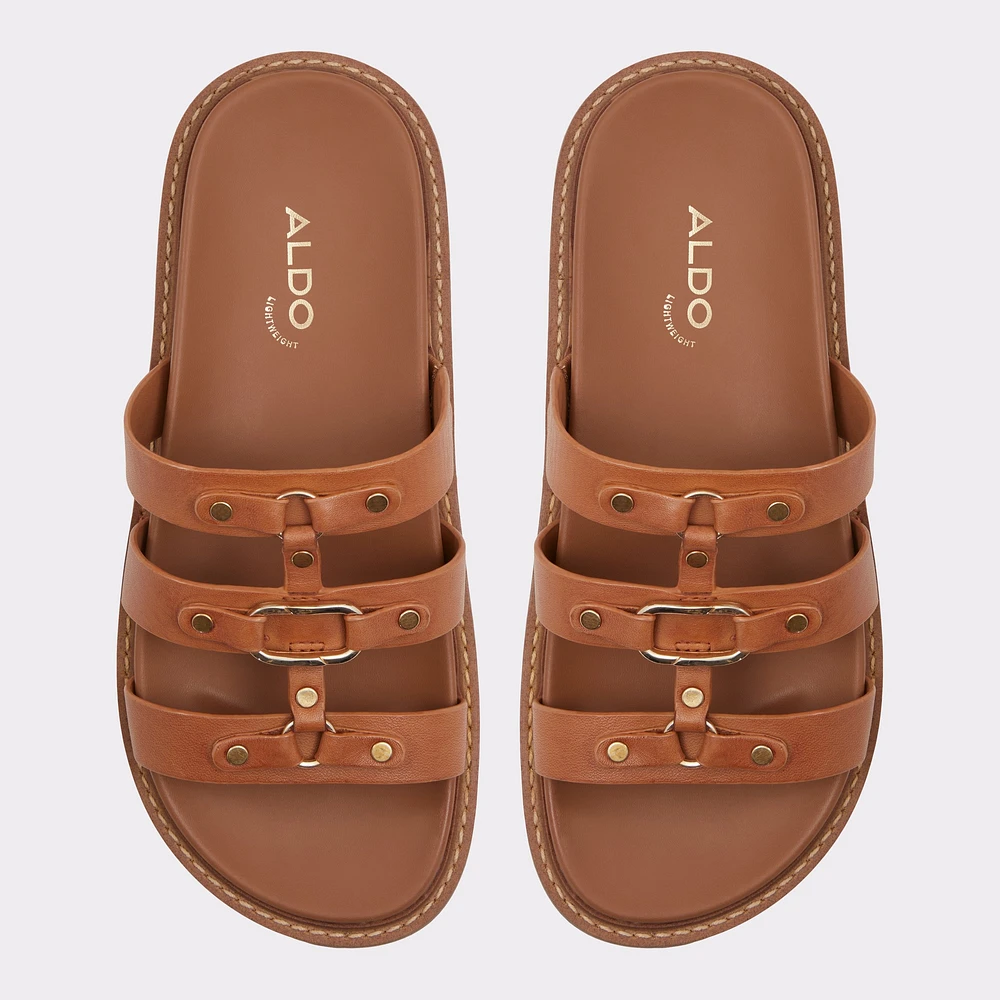 Mariesoleil Medium Brown Women's Flat Sandals | ALDO Canada