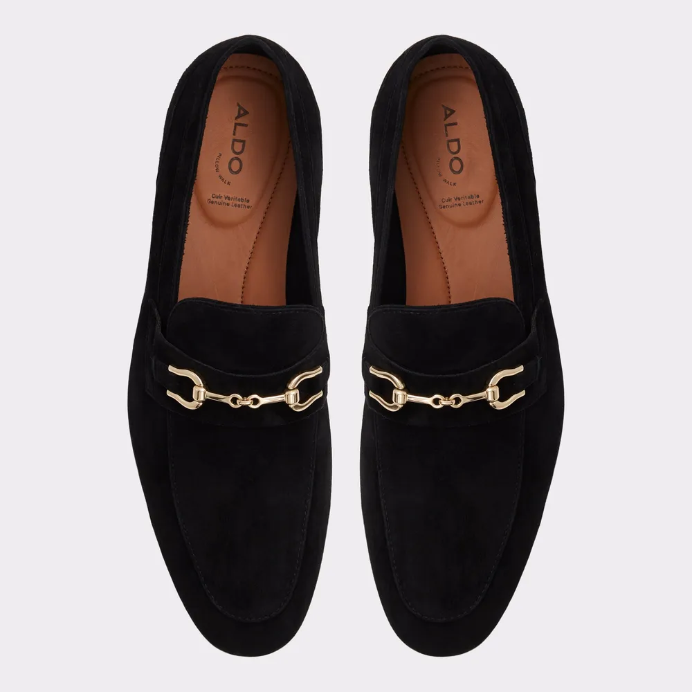 Marinho Open Black Leather Suede Men's Loafers & Slip-Ons | ALDO Canada