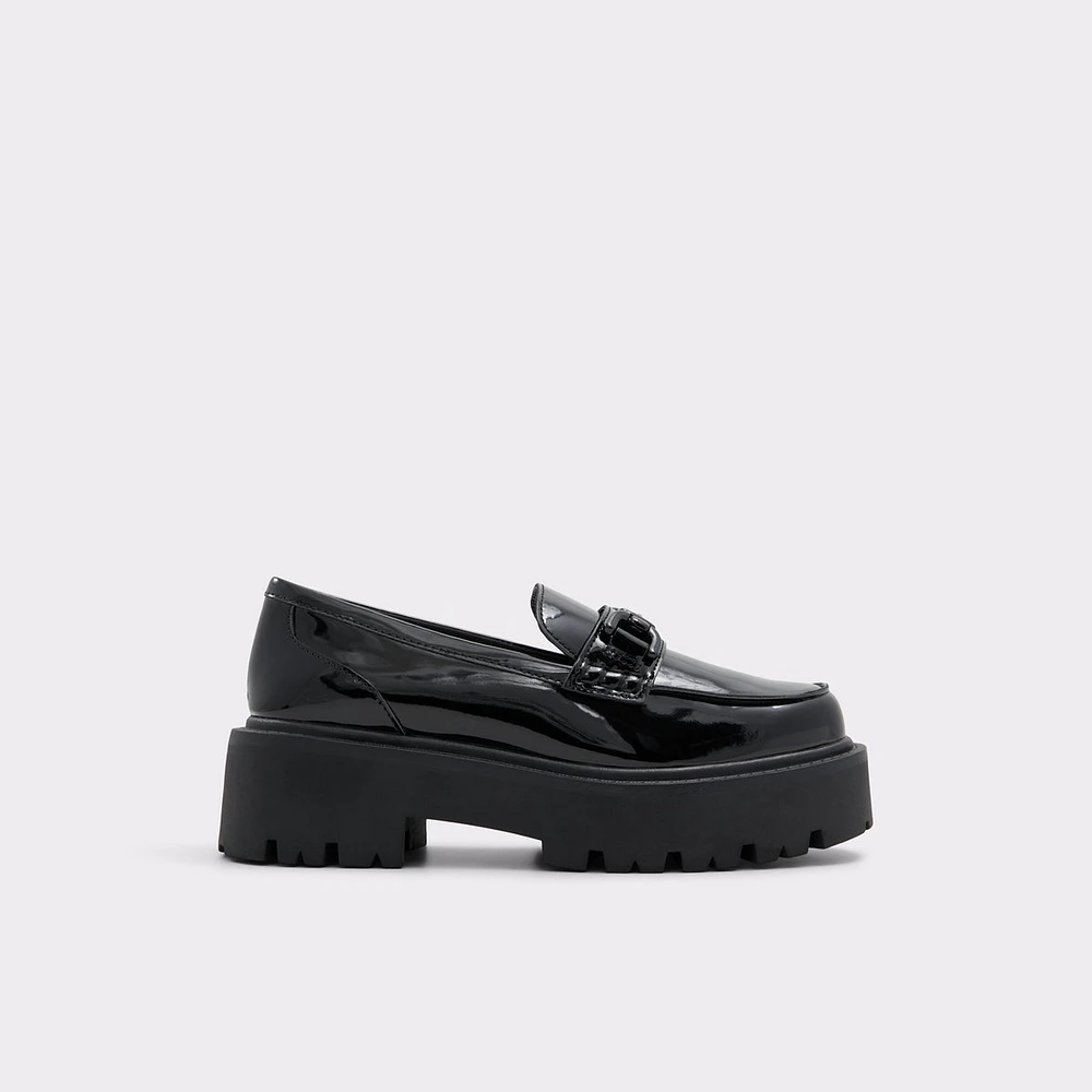 Oneameth Black Synthetic Patent Women's Loafers & Oxfords | ALDO Canada