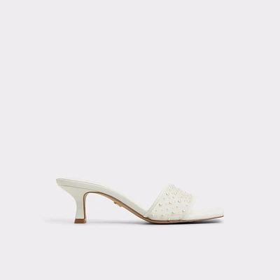 Pearlia Blanc Femmes Mules a talons | ALDO Canada