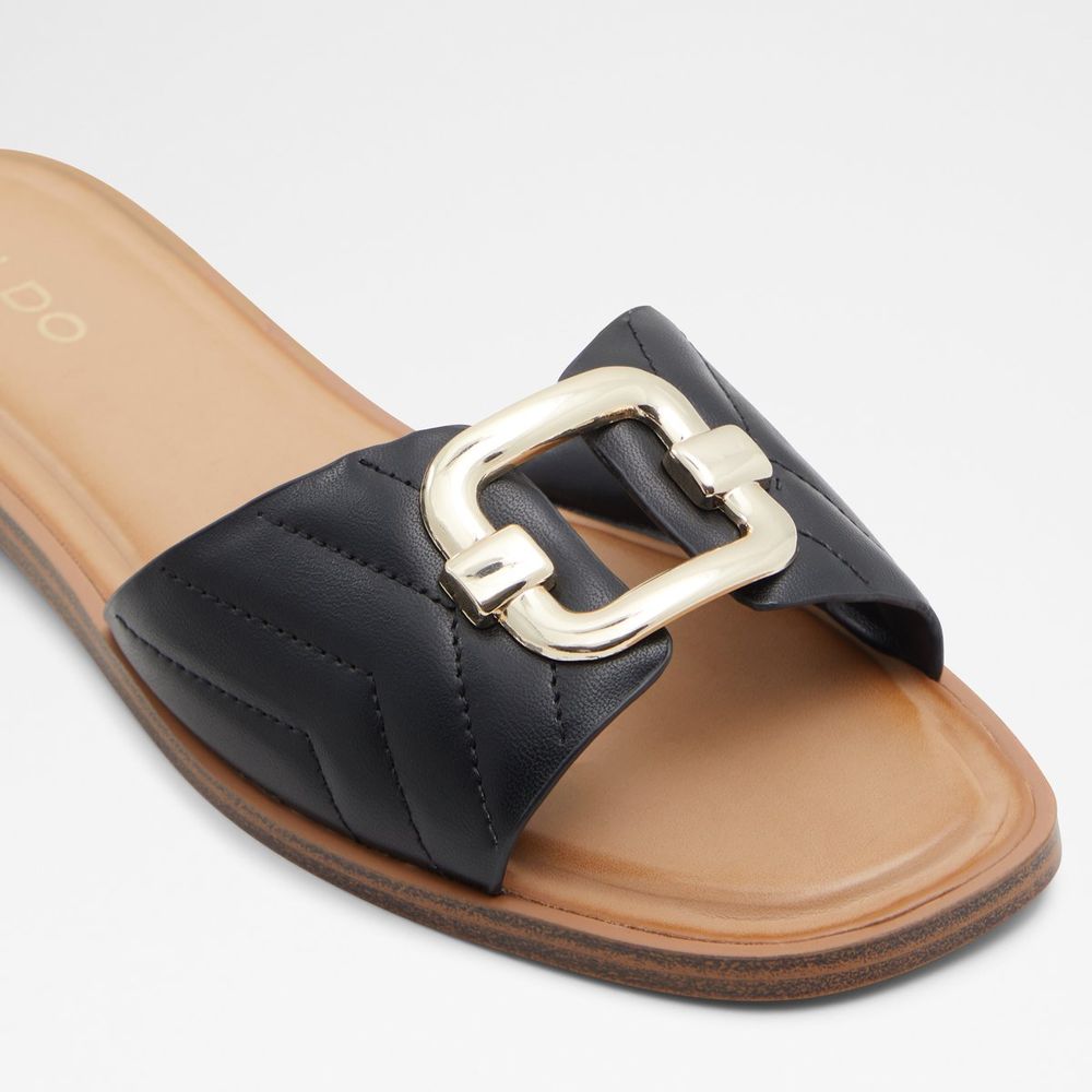 Qelajar Black Women's Flat Sandals | ALDO US