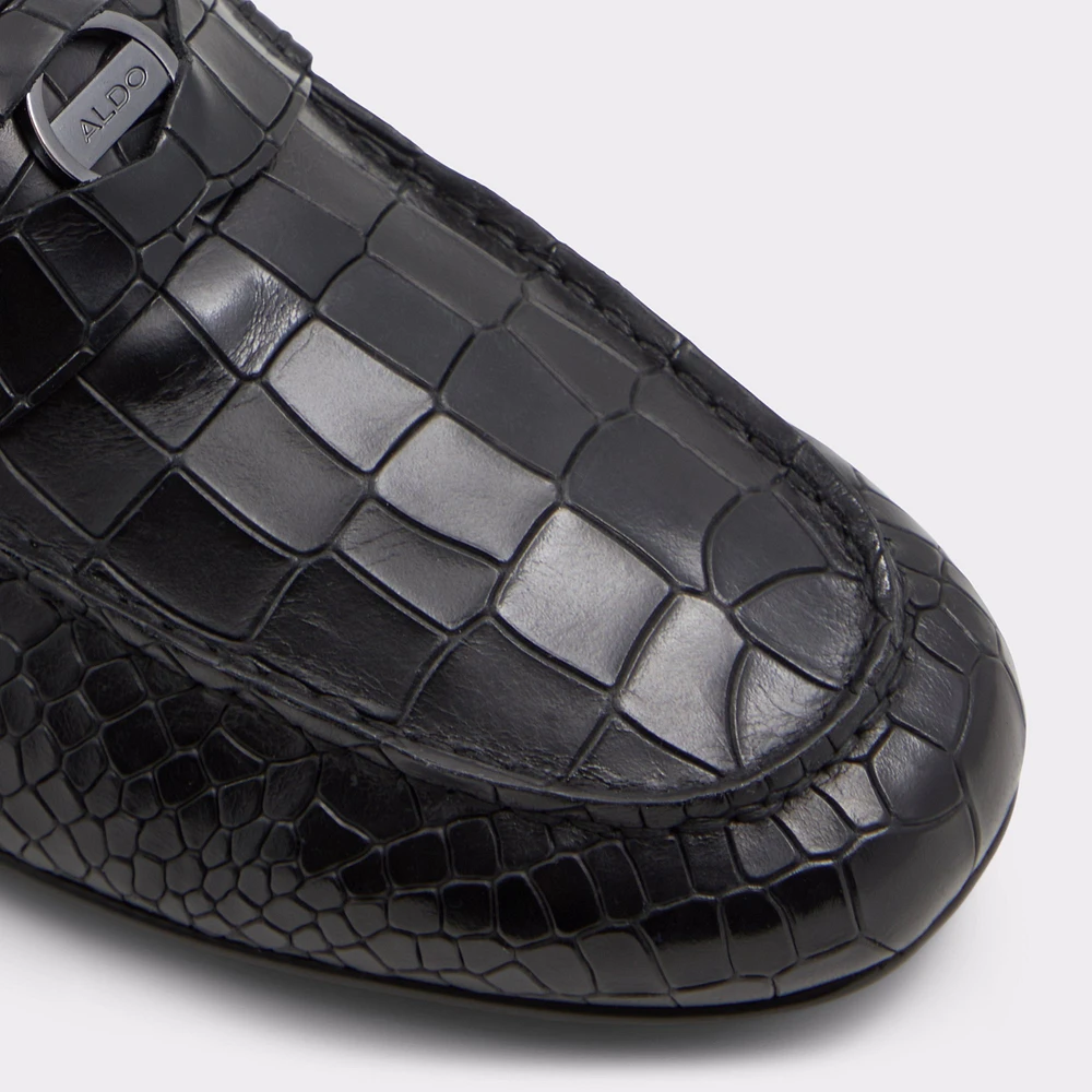 Squire Black Leather Croco Men's Loafers & Slip-Ons | ALDO Canada