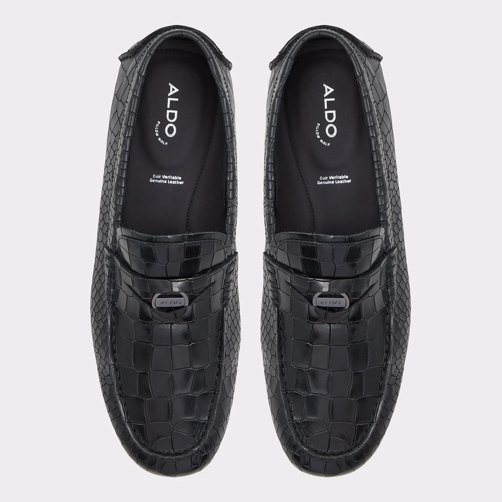 Squire Black Leather Croco Men's Loafers & Slip-Ons | ALDO Canada