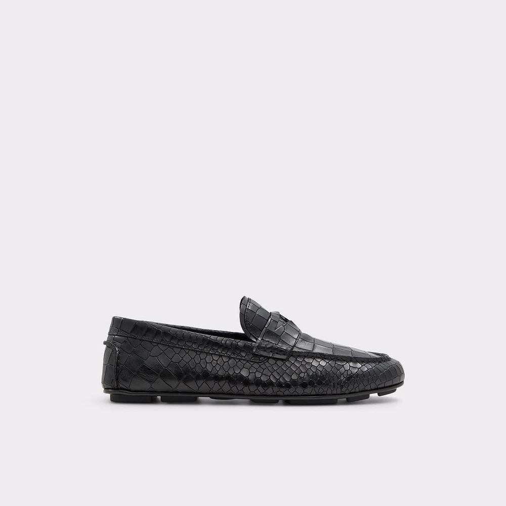 Squire Black Leather Croco Men's Loafers & Slip-Ons | ALDO Canada