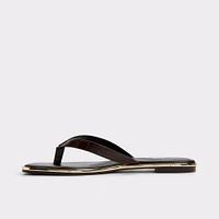 Theao Dark Brown Women's Thong Sandals | ALDO Canada