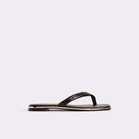 Theao Dark Brown Women's Thong Sandals | ALDO Canada