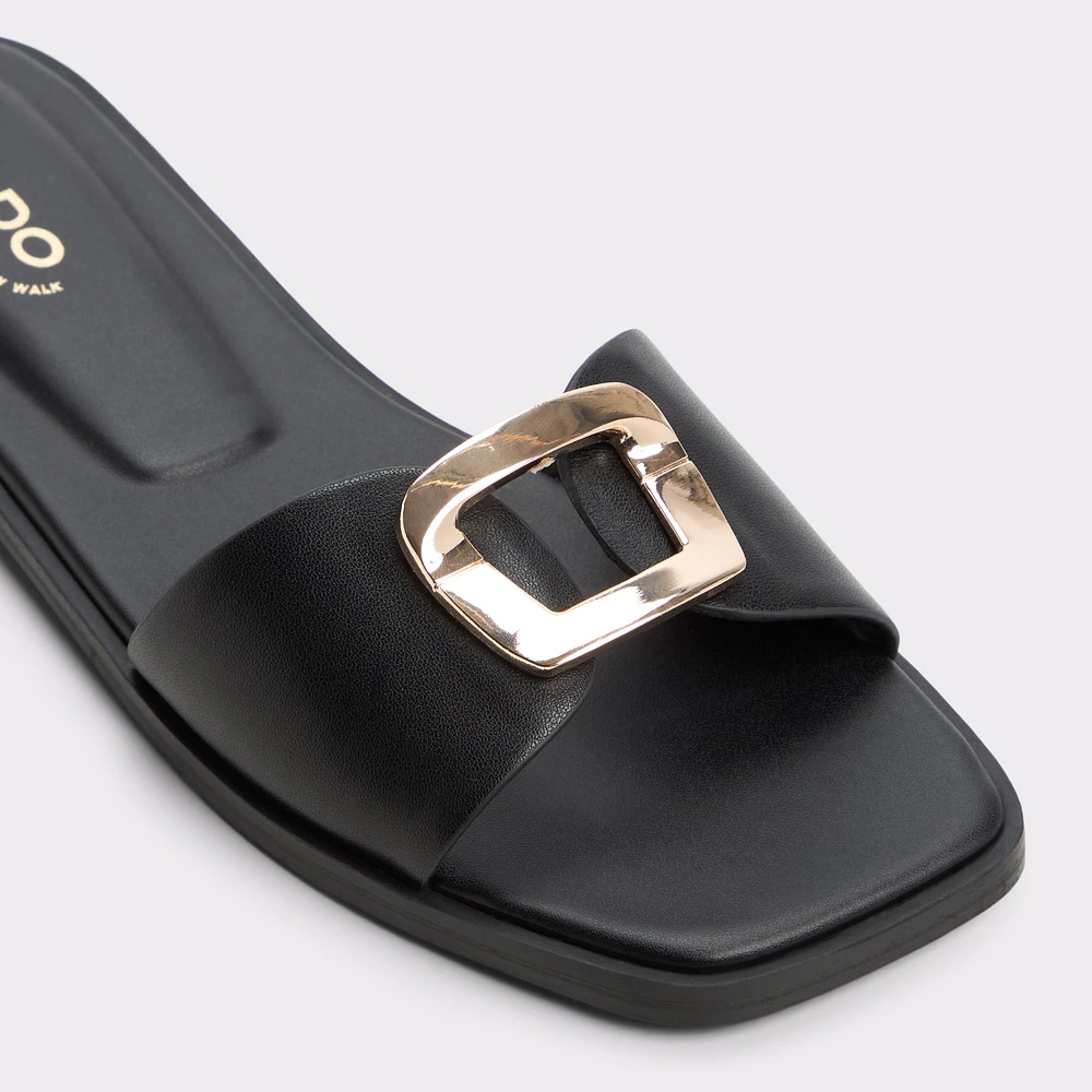 Tidella Black Women's Flat Sandals | ALDO Canada