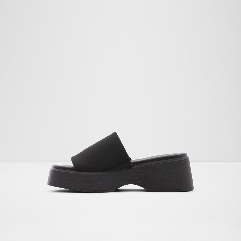 Yassu Black Textile Stretch Women's Platform Sandals | ALDO US