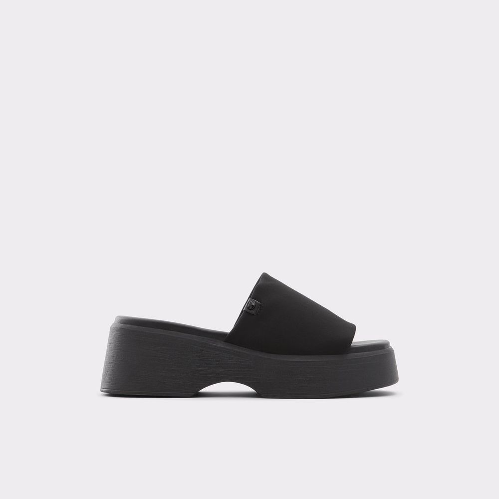 Yassu Black Textile Stretch Women's Platform Sandals | ALDO US