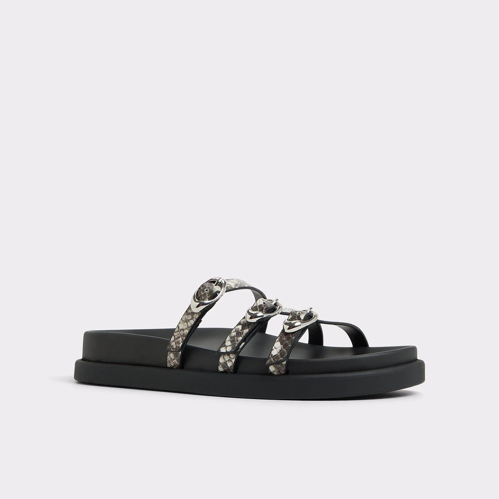 Zephyra White/Black Women's Footbed sandals | ALDO Canada