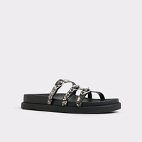 Zephyra White/Black Women's Footbed sandals | ALDO Canada