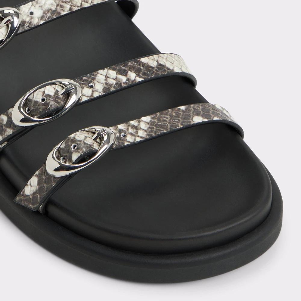 Zephyra White/Black Women's Footbed sandals | ALDO Canada