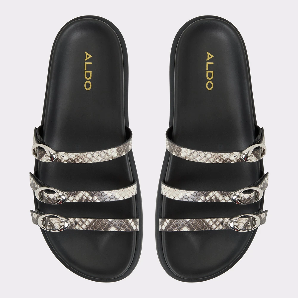 Zephyra White/Black Women's Footbed sandals | ALDO Canada