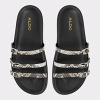Zephyra White/Black Women's Footbed sandals | ALDO Canada