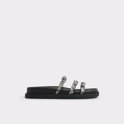 Zephyra White/Black Women's Footbed sandals | ALDO Canada