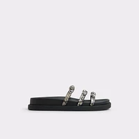 Zephyra White/Black Women's Footbed sandals | ALDO Canada
