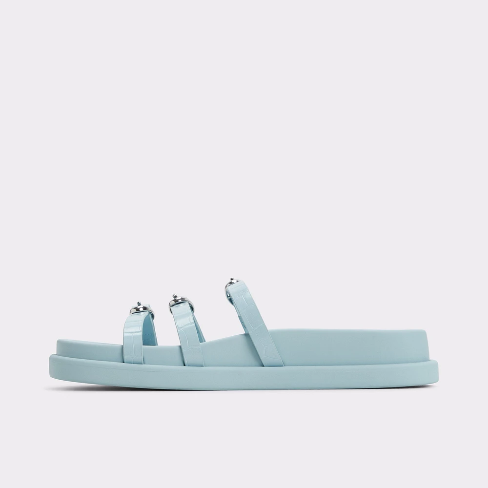 Zephyra Pastel Blue Women's Footbed sandals | ALDO Canada