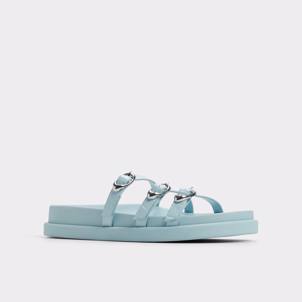Zephyra Pastel Blue Women's Footbed sandals | ALDO Canada