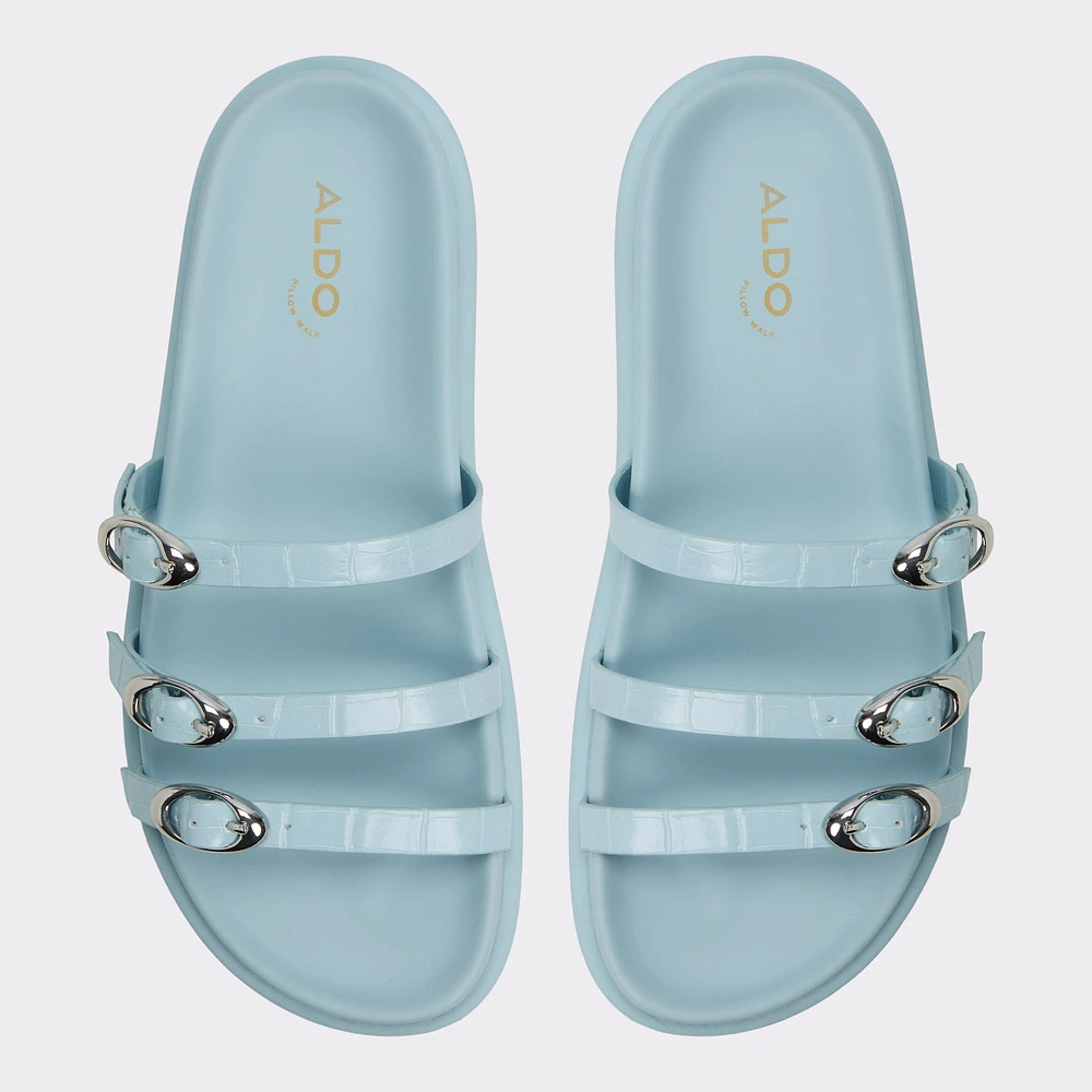 Zephyra Pastel Blue Women's Footbed sandals | ALDO Canada