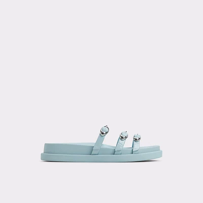 Zephyra Pastel Blue Women's Footbed sandals | ALDO Canada