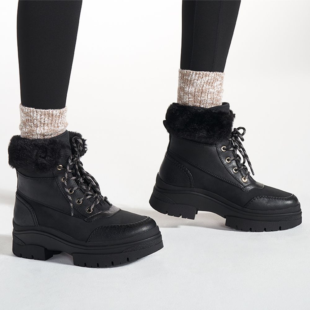 Alps Faux fur-lined short winter boots