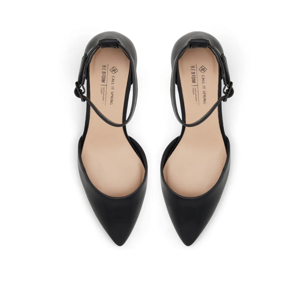 Daliaa Black Synthetic Smooth Women's Pumps