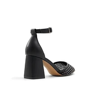 Daliaa Noir Toile Filet Femmes Talons chatons | Boutique Spring Canada