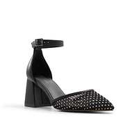 Daliaa Noir Toile Filet Femmes Talons chatons | Boutique Spring Canada