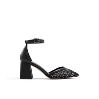 Daliaa Noir Toile Filet Femmes Talons chatons | Boutique Spring Canada