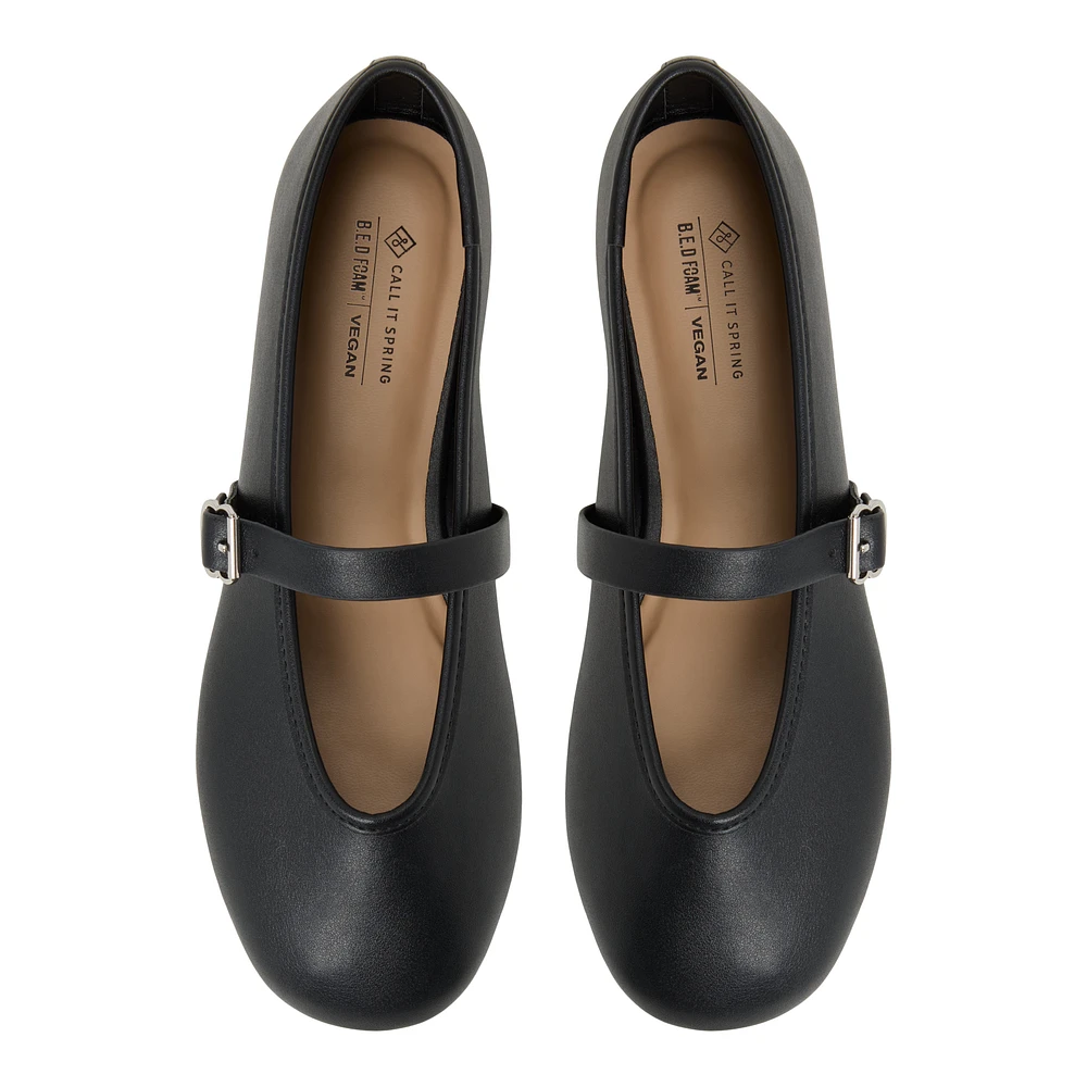 Elyiaa Noir Synthetic Femmes Ballerines | Boutique Spring Canada