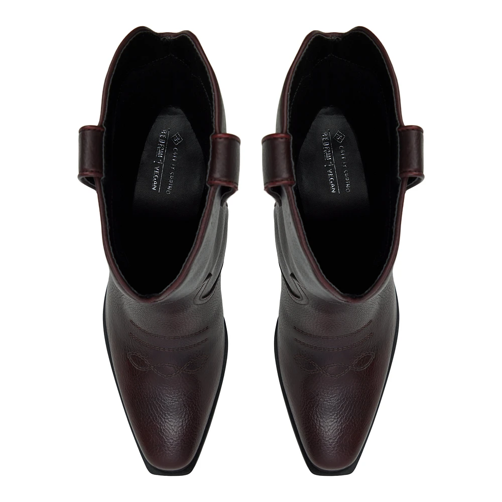 Emmiemay Bordo Femmes Bottes Western | Boutique Spring Canada