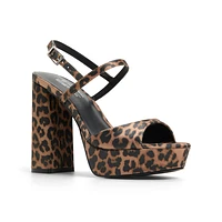 Fiercee Brown Multi Women's Animal Print Shoes Bags
