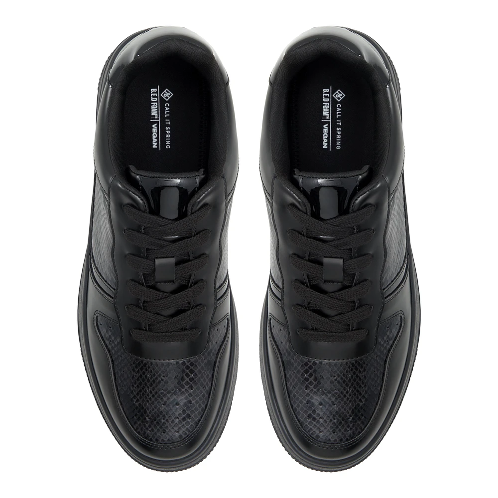 Freshh_h Other Black Synthetic Patent Men's Retro Sneakers