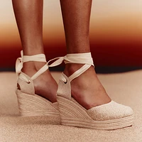 Goldiie Naturel Ouvert Femmes Talons compensés | Boutique Spring Canada