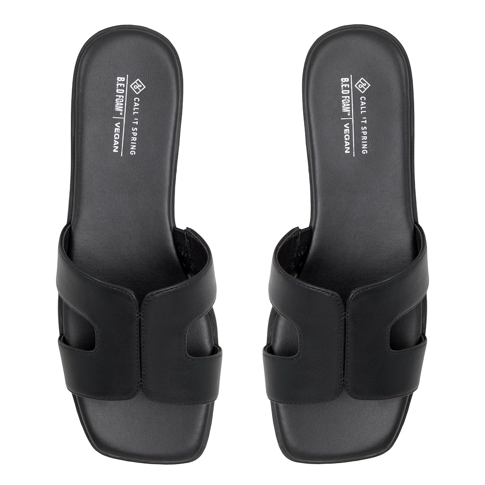 Haylee Noir Femmes Claquettes | Boutique Spring Canada