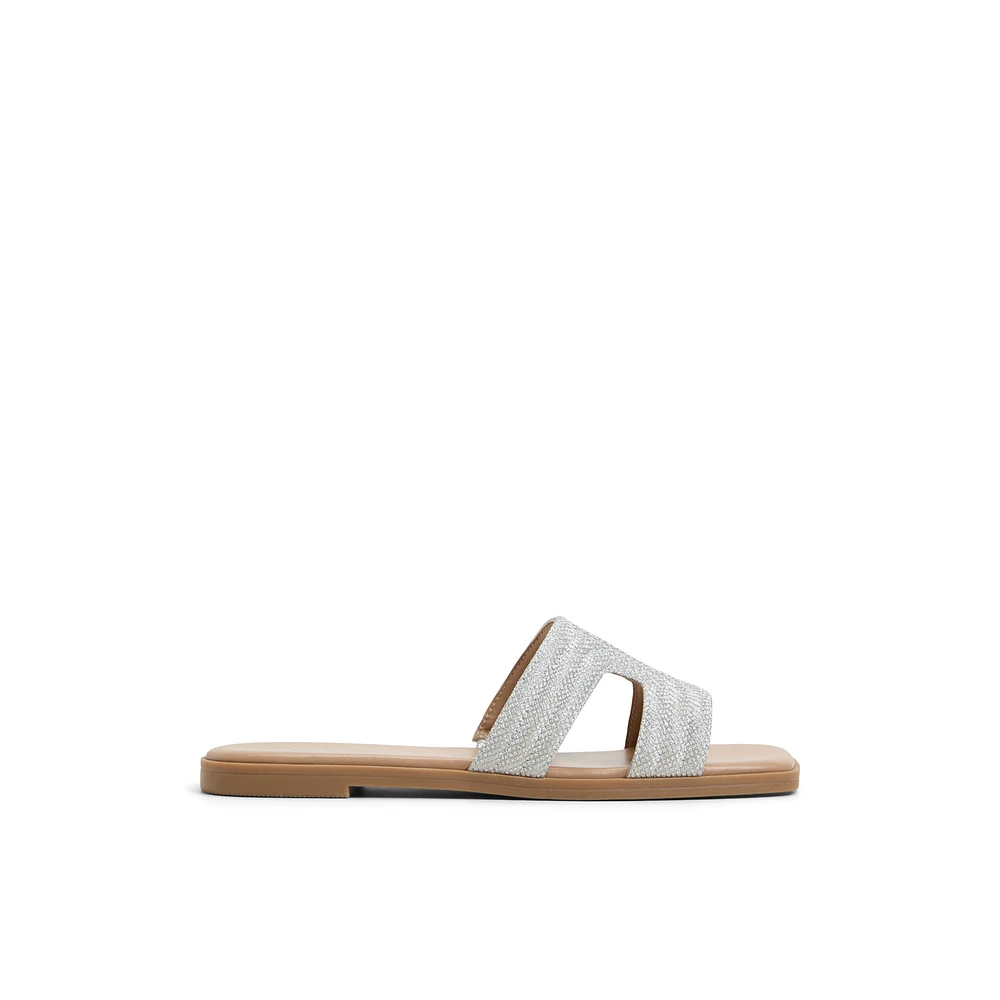 Haylee Light Silver Women's Flat Sandals