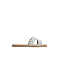Haylee Light Silver Women's Flat Sandals