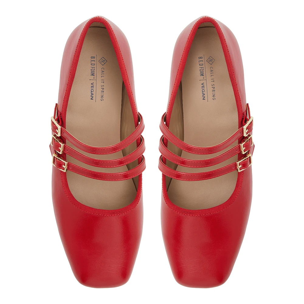 Kamelie Rouge Femmes Ballerines | Boutique Spring Canada