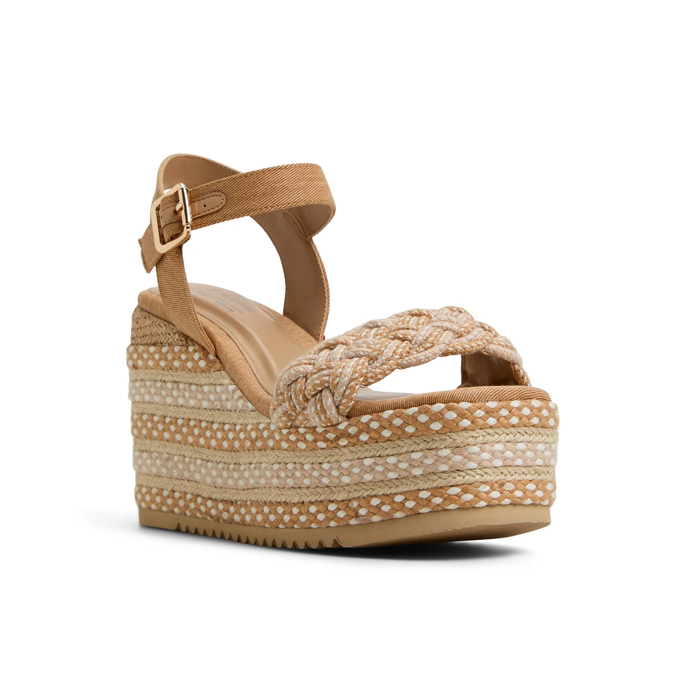 Moaana Beige Foncé Femmes Talons compenses | Boutique Spring Canada